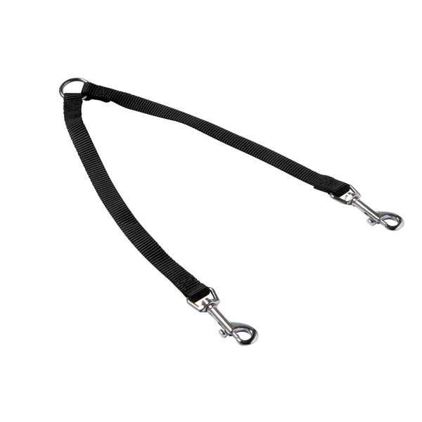 Adori Koppelstel Nylon Zwart - Duo Hondenriem - 33x50 Cm 1 Adori Koppelstel Nylon Zwart - Duo Hondenriem - 33x50 Cm