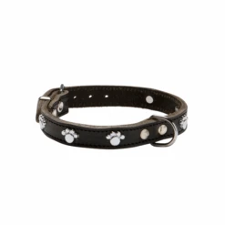Adori Halsband Soft Met Voetjes Donkerbruin - Hondenhalsband - 35x1.4 Cm