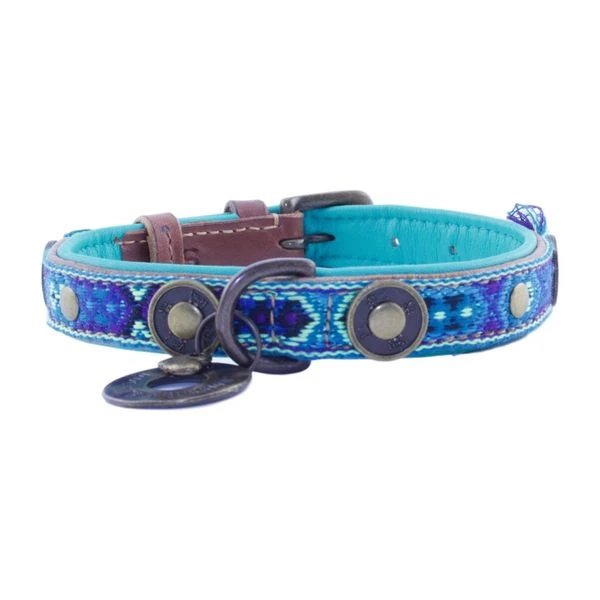 Dwam Halsband Boho Juan Blauw&Bruin - Hondenhalsband - 21-27x2.0 Cm 1 Dwam Halsband Boho Juan Blauw&Bruin - Hondenhalsband - 21-27x2.0 Cm