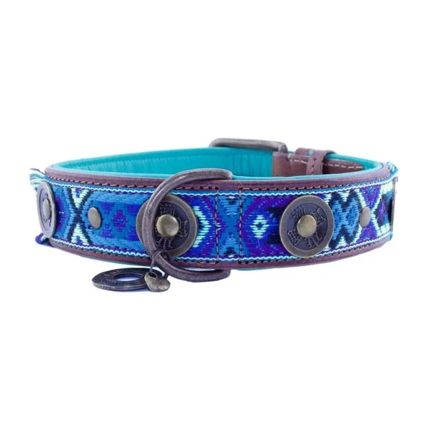 Dwam Halsband Boho Juan Blauw&Bruin - Hondenhalsband - 49-59x4.0 Cm 1 Dwam Halsband Boho Juan Blauw&Bruin - Hondenhalsband - 49-59x4.0 Cm