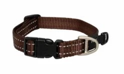 Rogz For Dogs Landing Strip Hondenhalsband Verstelbaar Bruin 80 X 4 Cm