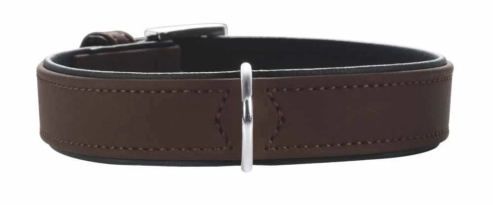 Hunter Halsband Voor Hond Softie Kunstleder Nubuck Look Bruin / Zwart 28-34 Cmx22 Mm 1 Hunter Halsband Voor Hond Softie Kunstleder Nubuck Look Bruin / Zwart 28-34 Cmx22 Mm