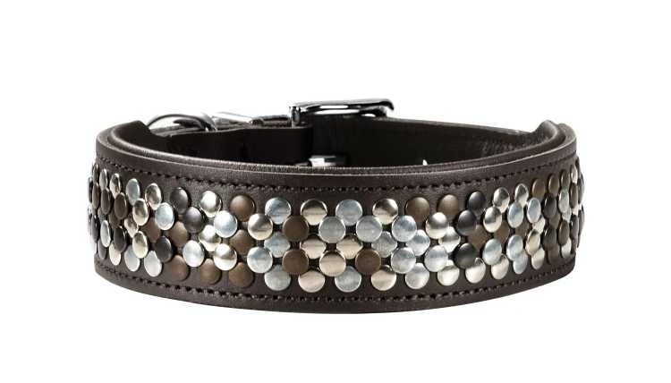 Hunter Halsband Voor Hond Arizona Bruin Nappaleer Bruin Onderlegd 35-39,5x42x2,6 Cm 2 Hunter Halsband Voor Hond Arizona Bruin Nappaleer Bruin Onderlegd 35-39,5x42x2,6 Cm - Afbeelding 2