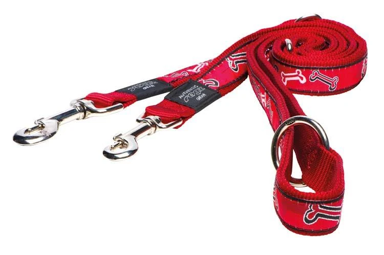 ROGZ Hondenriem Multi Purpose Red Bone 1 ROGZ Hondenriem Multi Purpose Red Bone