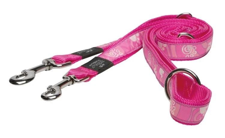 ROGZ Hondenriem Multi Purpose Pink Paw 1 ROGZ Hondenriem Multi Purpose Pink Paw