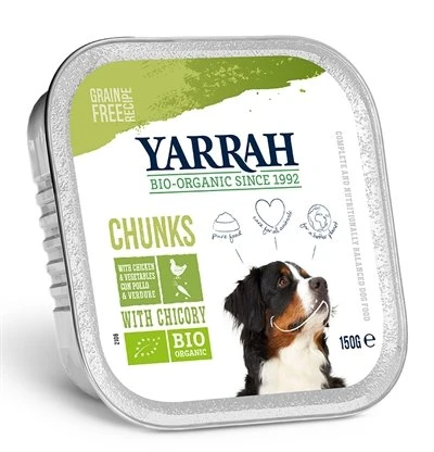 Yarrah - Natvoer Hond Kuipje Chunks Met Kip & Groenten Bio - 12 X 150 G 2 Yarrah - Natvoer Hond Kuipje Chunks Met Kip & Groenten Bio - 12 X 150 G - Afbeelding 2