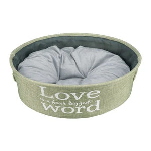 Trixie ''LOVE Is A Four Legged WORD'' Hondenmand - Groen - ø 45 Cm 1 Trixie ''LOVE Is A Four Legged WORD'' Hondenmand - Groen - ø 45 Cm